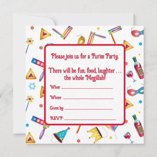 ハッピープリムフェスティバルおもしろいピエロキッズパーティー 招待状 (裏面)