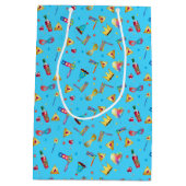 ハッピープリムフェスティバルキッズパーティーギフトパターン ミディアムペーパーバッグ (裏面)