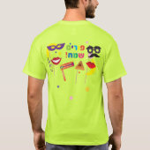 ハッピープリムフェスティバルキッズパーティーヘブライ語ロゴ Tシャツ (裏面)
