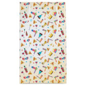 ハッピープリムフェスティバルギフトパターンヴィンテージホリデー スモールペーパーバッグ (裏面)