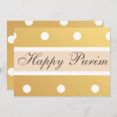 ハッピープリムフラットグリーティングカード金ゴールド水玉模様 シーズンカード (正面/裏面)