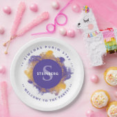 ハッピープリムモノグラパーソナライズされたムプレート ペーパープレート (パーティー)