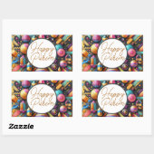 ハッピープリムユダヤの願い数々の色のパーティーデコール 長方形シール (シート)