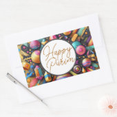 ハッピープリムユダヤの願い数々の色のパーティーデコール 長方形シール (封筒)