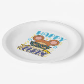 ハッピープリムユダヤ教ホリデーマスク ペーパープレート (アングル)