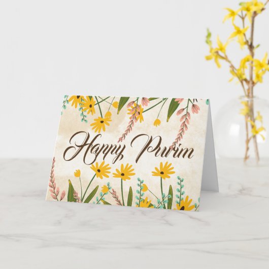 ハッピープリム折り畳みグリーティングカードフローライエロー カード (黄色い花)