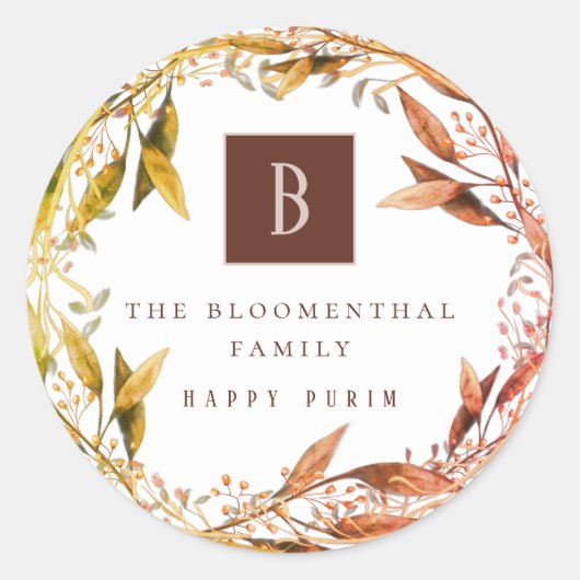 ハッピープリム秋の葉の習慣 ラウンドシール (正面)