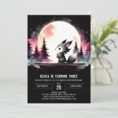 ハッピープリンタブルウルフ誕生日 招待状 (スタンド正面)