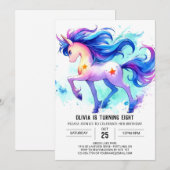 ハッピープリンタブルホース誕生日 招待状 (正面/裏面)