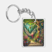 ハッピープレイスを作成Acrylic Keychain キーホルダー (正面左)