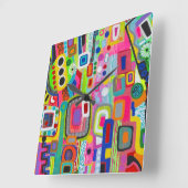 ハッピープレイスウォールクロック スクエア壁時計 (傾斜)