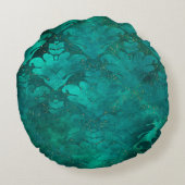 ハッピープレイスエメラルドダマスク装飾用クッション ラウンドクッション (裏面)