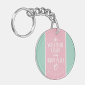 ハッピープレイスカスタムミントピンク女子バレーボール キーホルダー (正面左)