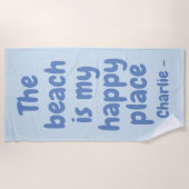 ハッピープレイス名前をカスタムするビーチタオル ビーチタオル (正面)