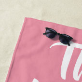 ハッピープレイス名前をカスタムするビーチタオル ビーチタオル (インサイチュ)