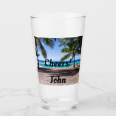 ハッピープレイス応援ビアグラスお名前 タンブラーグラス (正面)