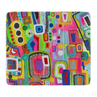 ハッピープレイス6 x 7 Decoガラスカッティングボード カッティングボード