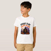 🎃 ハッピープレイス ハロウィーンの幽霊の言葉 👻 Tシャツ (正面フル)