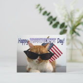 ハッピープレジデントクールズデイ猫はがき ポストカード (スタンド正面)