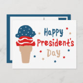 ハッピープレジデント・デイ愛国的なアイスクリームのコーン ポストカード (正面/裏面)
