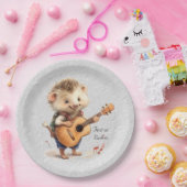 ハッピーヘッジホッグウォーターカラー紙プレート ペーパープレート (パーティー)