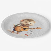 ハッピーヘッジホッグウォーターカラー紙プレート ペーパープレート (アングル)