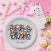 ハッピーヘッジホッグウォーターカラー紙プレート ペーパープレート (パーティー)