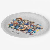 ハッピーヘッジホッグウォーターカラー紙プレート ペーパープレート (アングル)