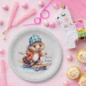 ハッピーヘッジホッグウォーターカラー紙プレート ペーパープレート (パーティー)