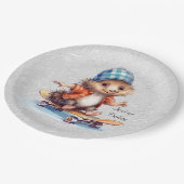 ハッピーヘッジホッグウォーターカラー紙プレート ペーパープレート (アングル)