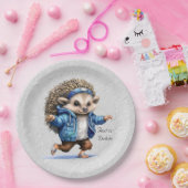 ハッピーヘッジホッグウォーターカラー紙プレート ペーパープレート (パーティー)