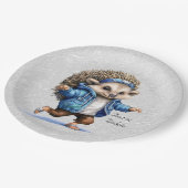 ハッピーヘッジホッグウォーターカラー紙プレート ペーパープレート (アングル)