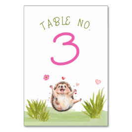 ハッピーヘッジホッグガーデンパーティーベビーシャワー テーブルナンバー
