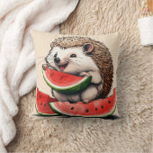 ハッピーヘッジホッグスイカ喜び枕 クッション (ブランケット)