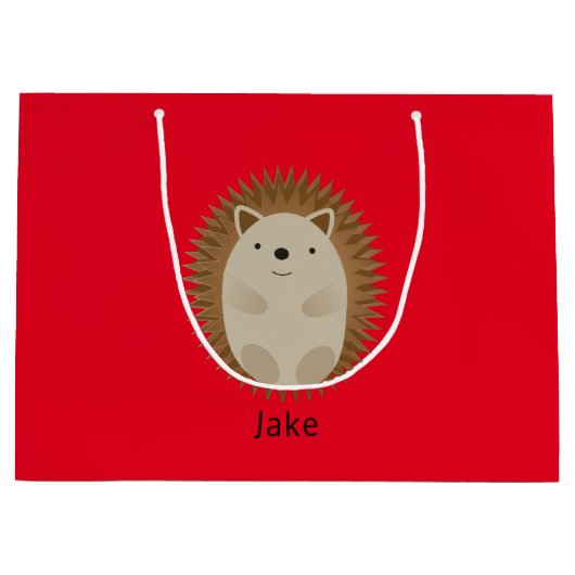 ハッピーヘッジホッグ大抱き枕赤 ラージペーパーバッグ (正面)