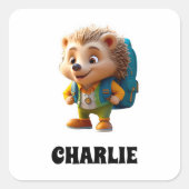 ハッピーヘッジホッグ スクエアシール (正面)