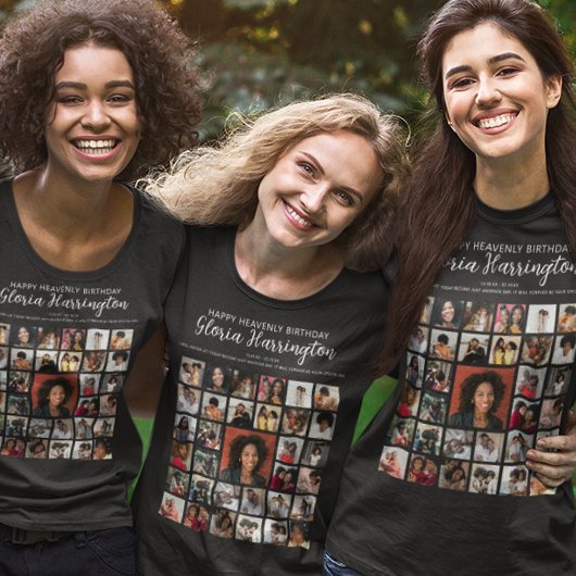 ハッピーヘブンリー誕生日 | Photo Tribute Memorial Tシャツ