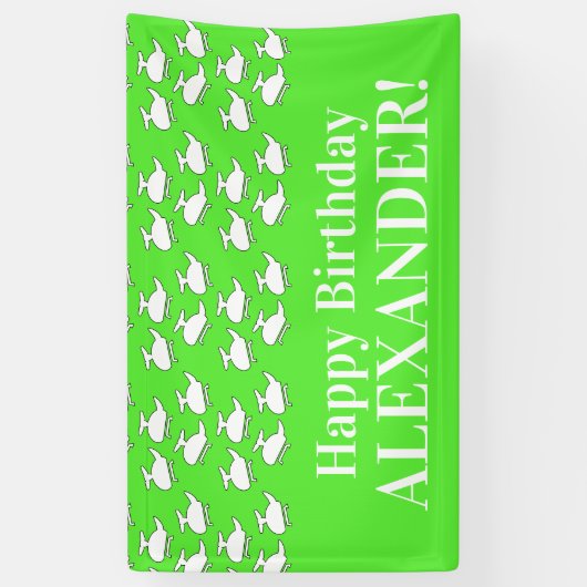 ハッピーヘリコプター誕生日パーティー 横断幕 (縦)