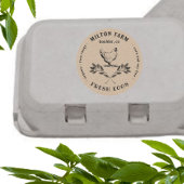 ハッピーヘンズローレルブランチ卵カートンラウンドステッカー ラウンドシール