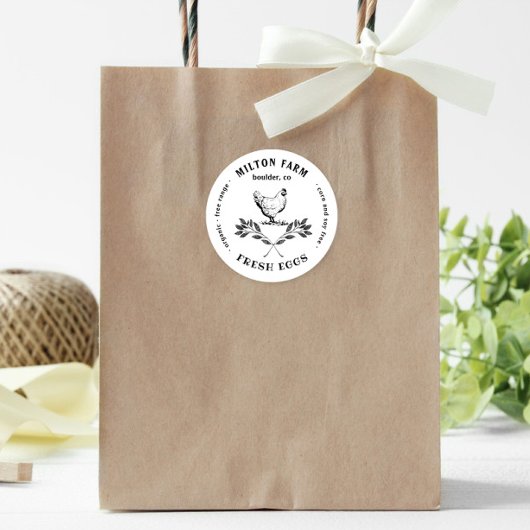 ハッピーヘンズローレルブランチ卵カートンラウンドステッカー ラウンドシール