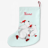 ハッピーベアーズクリスマスストッキングと名前をカスタムする スモールクリスマスストッキング (裏面)