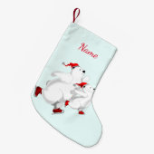 ハッピーベアーズクリスマスストッキングと名前をカスタムする スモールクリスマスストッキング (正面 (吊り時))