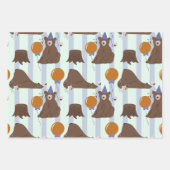 ハッピーベアーツデイウッドランドベア誕生日 ラッピングペーパーシート (正面2)