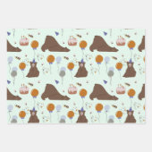 ハッピーベアーツデイウッドランドベア誕生日 ラッピングペーパーシート (正面)