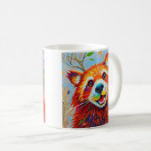 ハッピーベア表現抽象芸術動物アート コーヒーマグカップ (正面右)