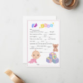 ハッピーベビーガール ノートカード (正面/裏面インサイチュ)
