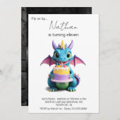 *~*ハッピーベビードラゴンフォトAP88バースデーパーティー 招待状 (正面/裏面)