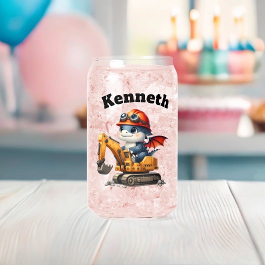 ハッピーベビードラゴンat建築サイト ガラス缶 (インサイチュ (ベビーシャワー))