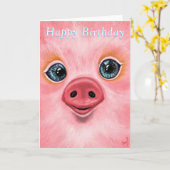 ハッピーベビーピグ誕生日カード カード (黄色い花)