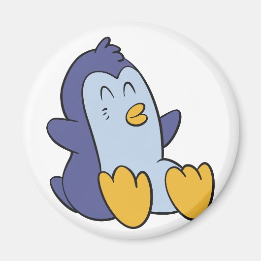 ハッピーベビーペンギン |背景色の選択 マグネット (正面)